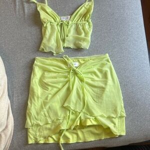 Outcast Lime Green Skirt Set